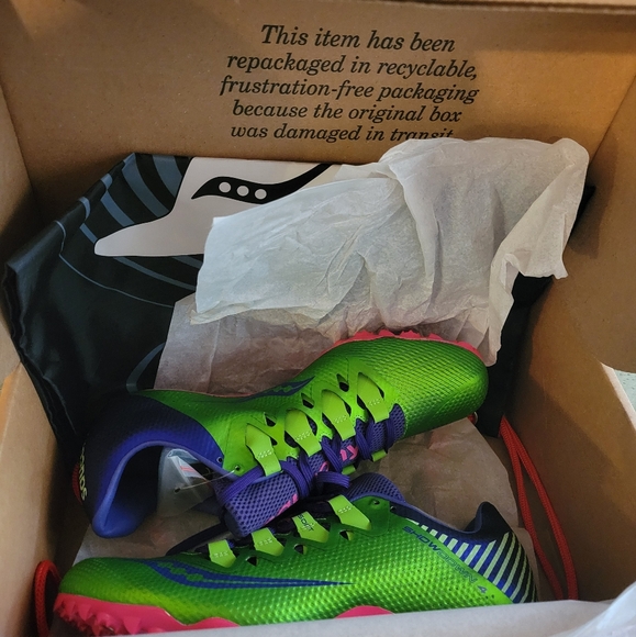 Saucony Womens Showdown 4 Lace Up Running Shoe Bright Green Purple 9.5 - Picture 12 of 13